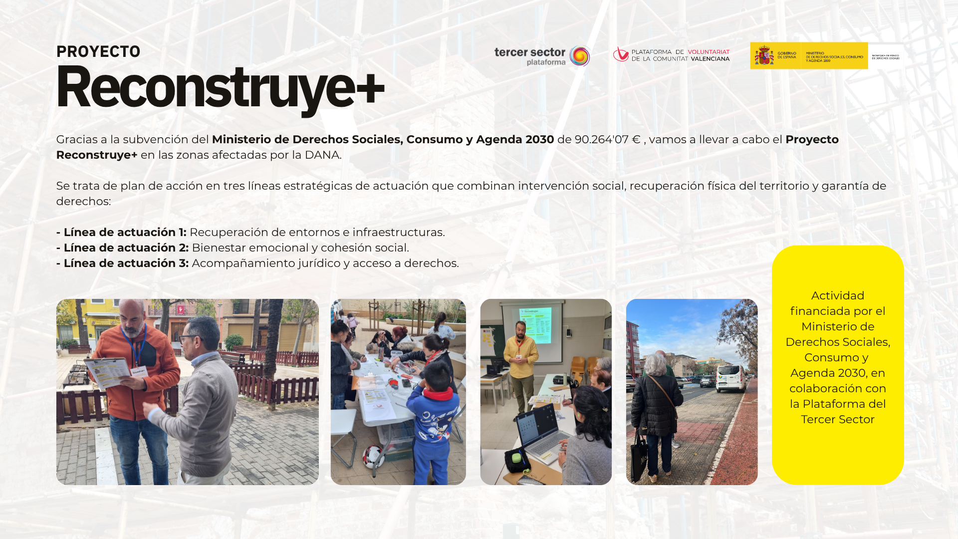 Actividad financiada por el Ministerio de Derechos Sociales, Consumo y Agenda 2030, en colaboración con la Plataforma del Tercer Sector